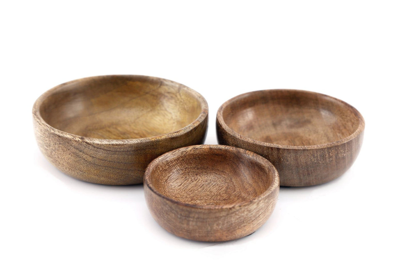 Set of 3 wooden bowls