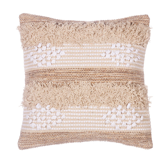 Striped Cushion - White and Cream