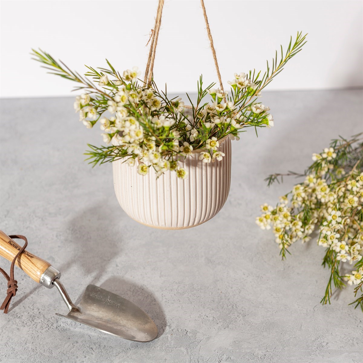 Grooved Hanging Planter